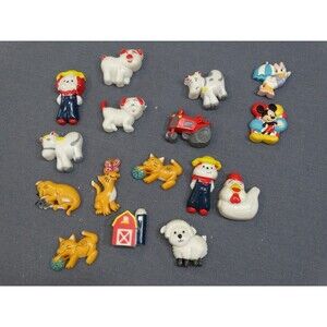Vintage 80s 90s Mixed Fridge Magnet Lot Farm Animals Disney Retro Kitchen Decor